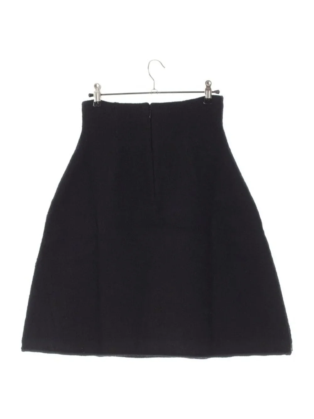 Chanel Wool Cashmere Side Zip Knit Skirt Black White 36